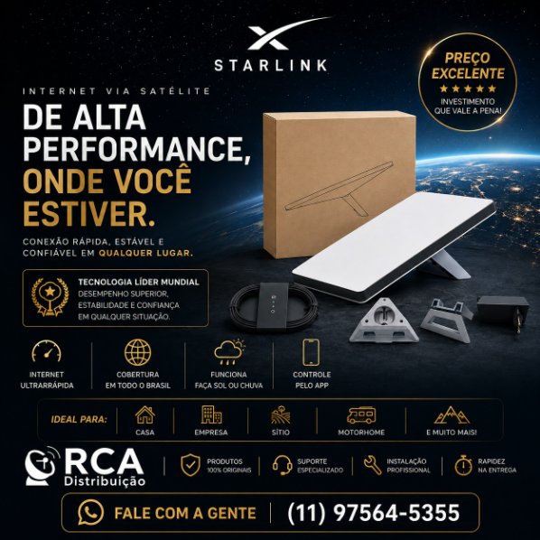 Kit Starlink — antena, roteador e cabos